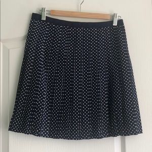 J Crew polka dot pleated mini skirt